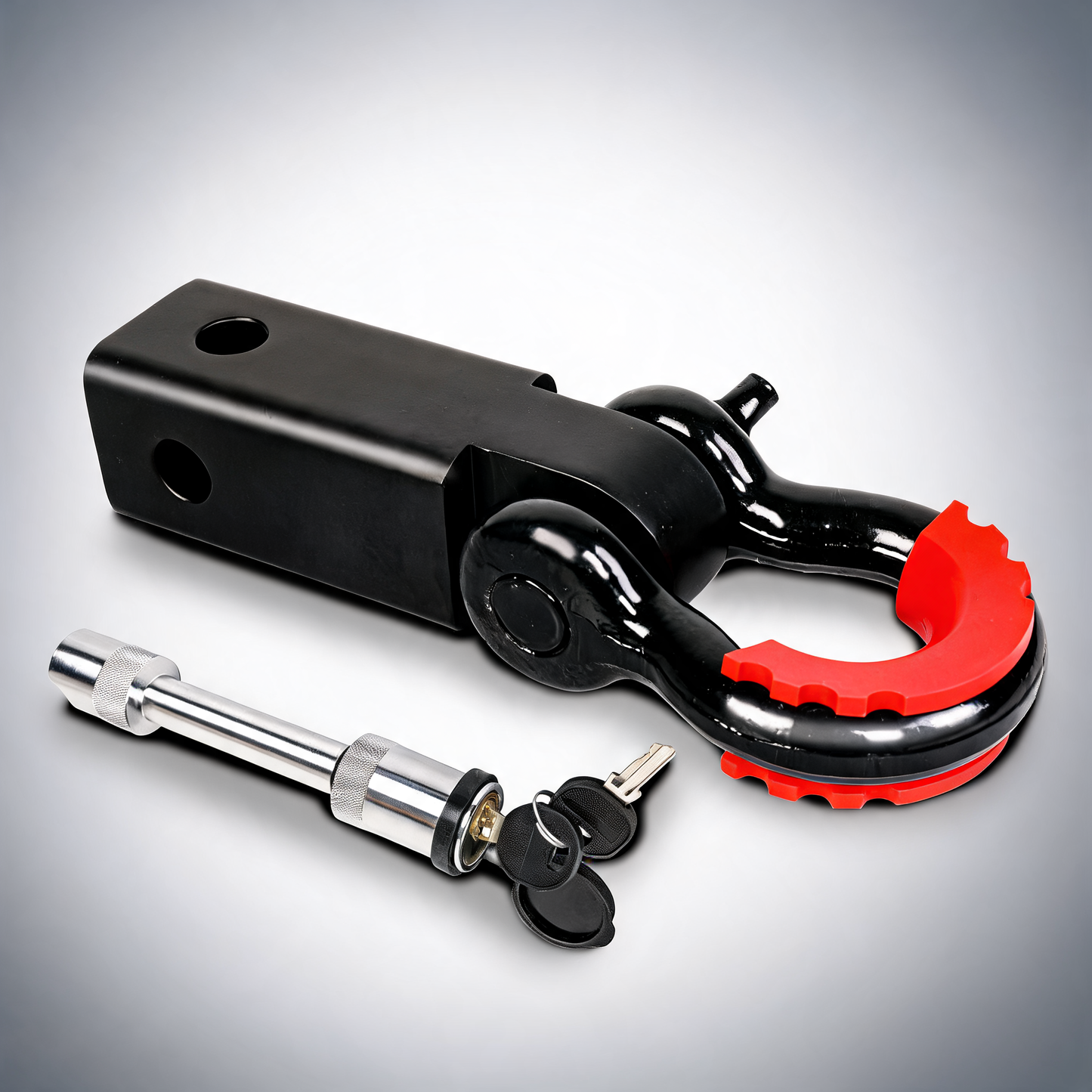 X-BULL 5T hitch recovery receiver with bow shackle for off-road 4WD tow bar