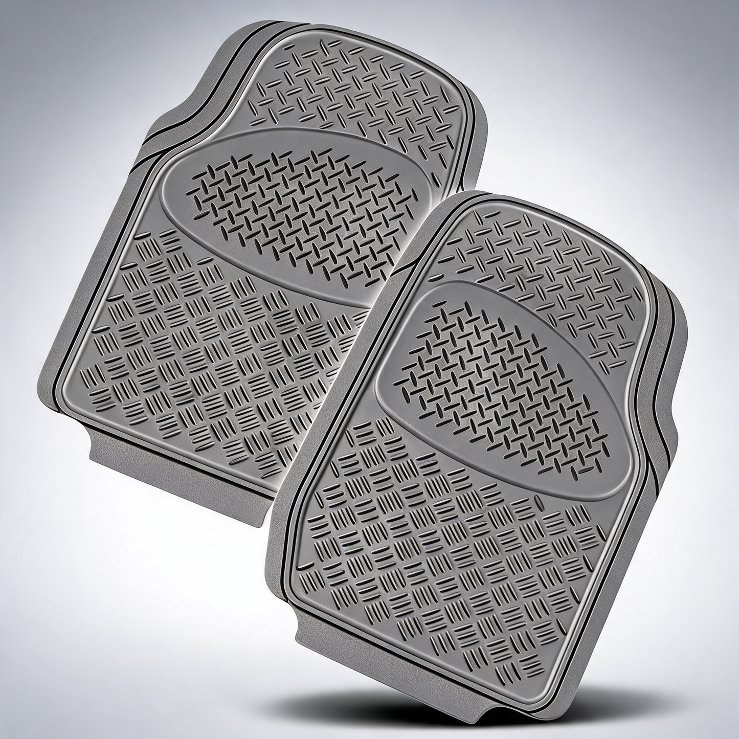 Velocity 2-piece grey rubber car mats