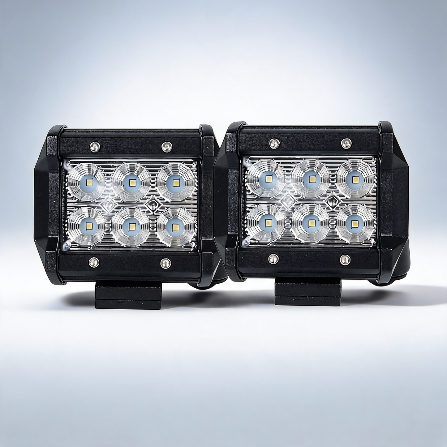 Pair of 4-inch CREE LED flood work lights for off-road driving and reverse