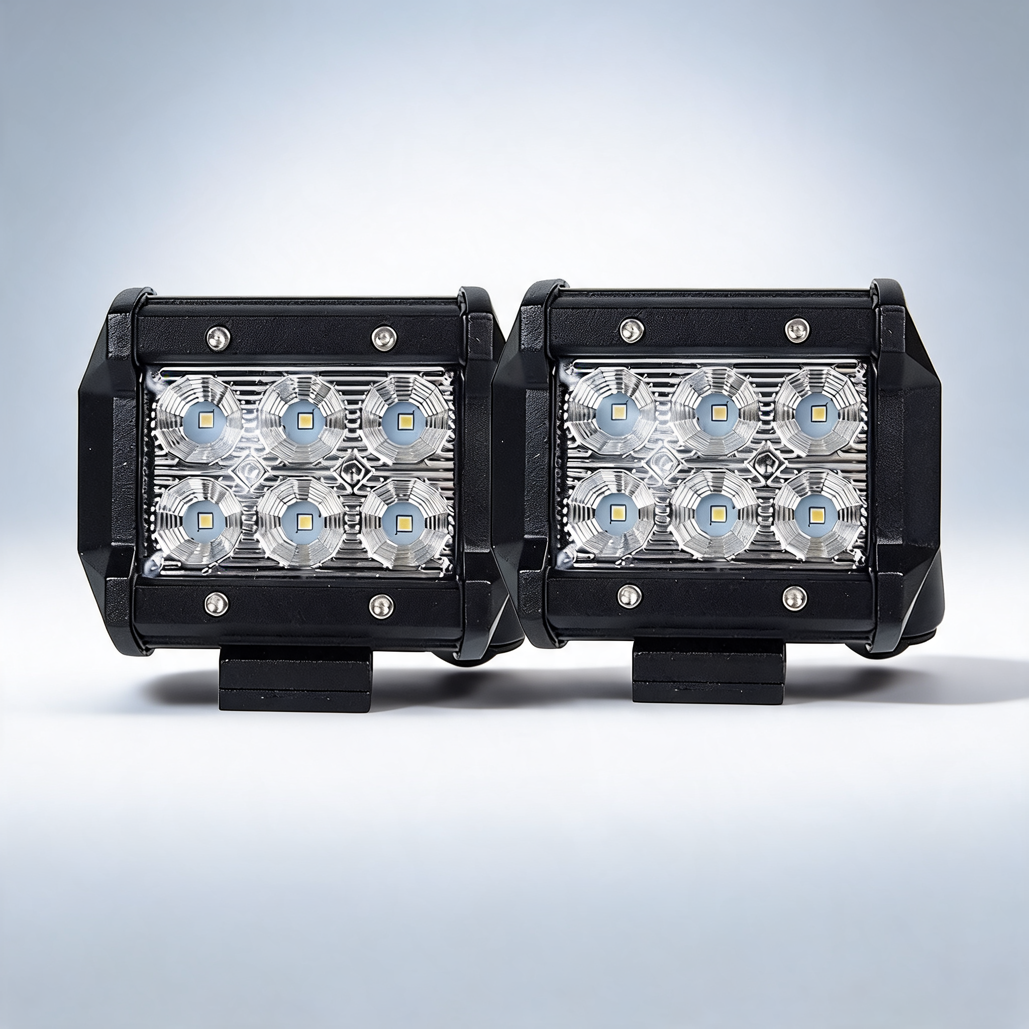 Pair of 4-inch CREE LED flood work lights for off-road driving and reverse