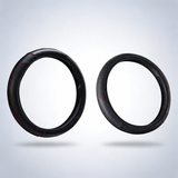 2-pack sporty carbon fibre leather steering wheel covers, universal 38cm elastic grip