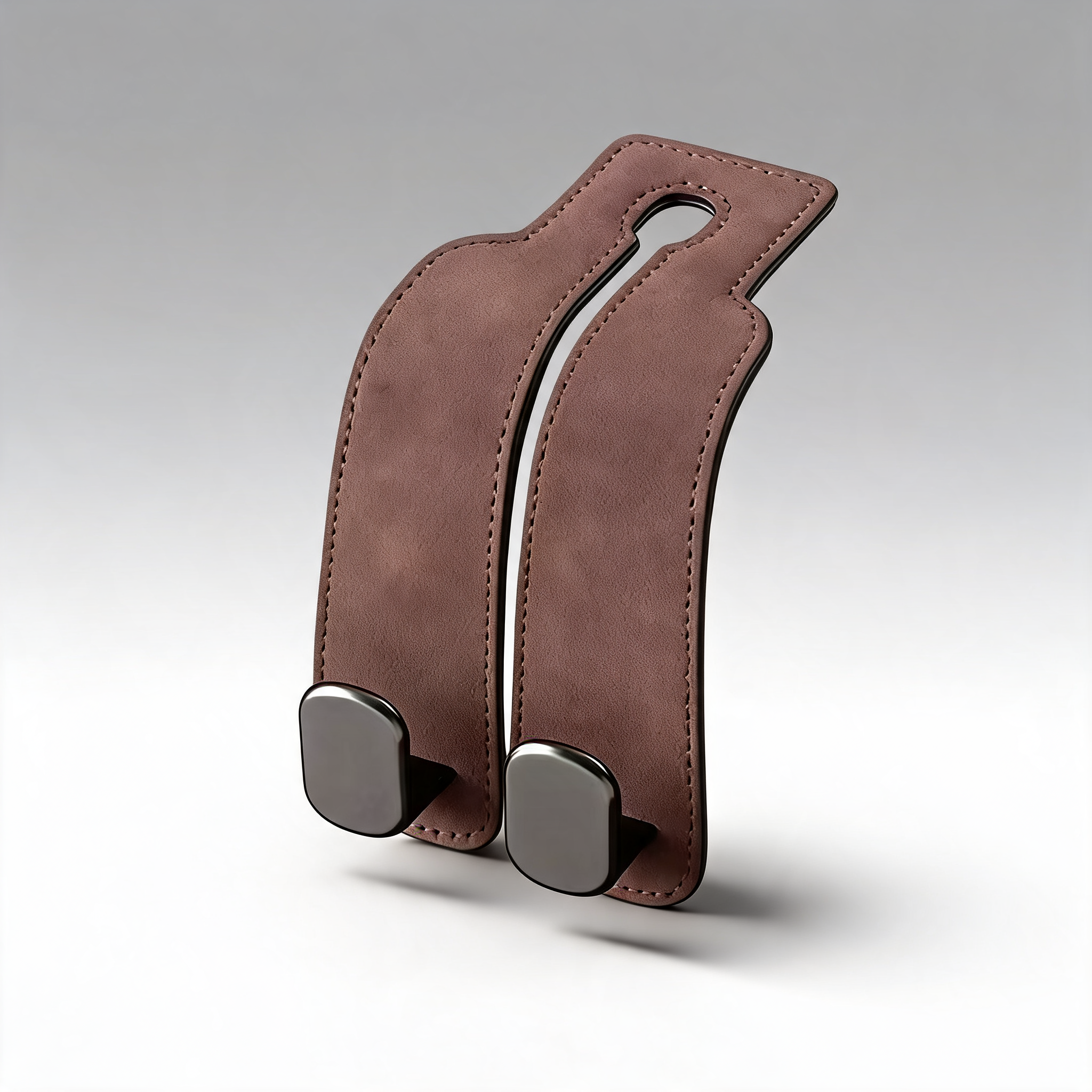 4-pack hidden suede leather car seat back hooks with metal hooks and phone stand
