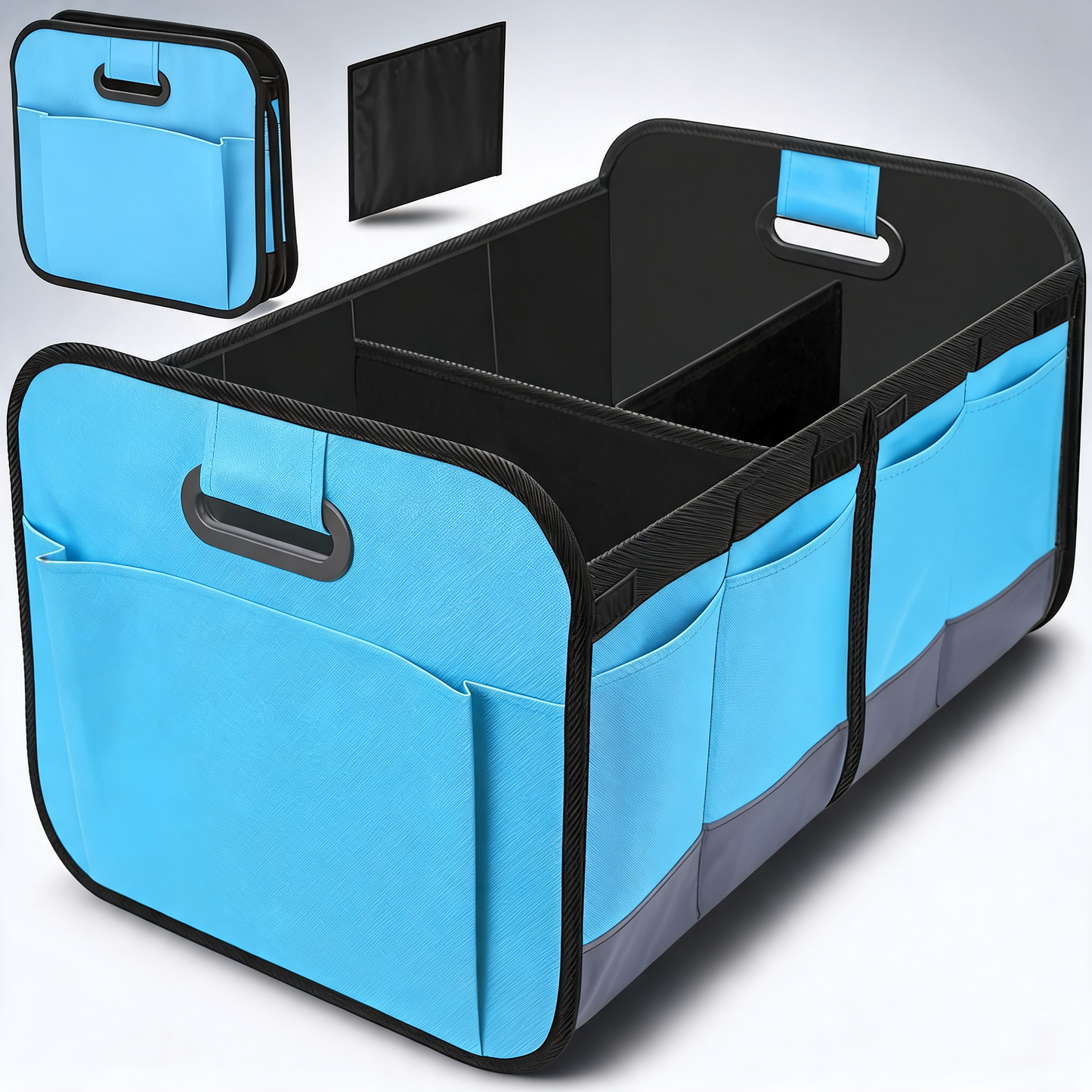Heavy duty collapsible 65L waterproof car boot organiser storage box for SUV