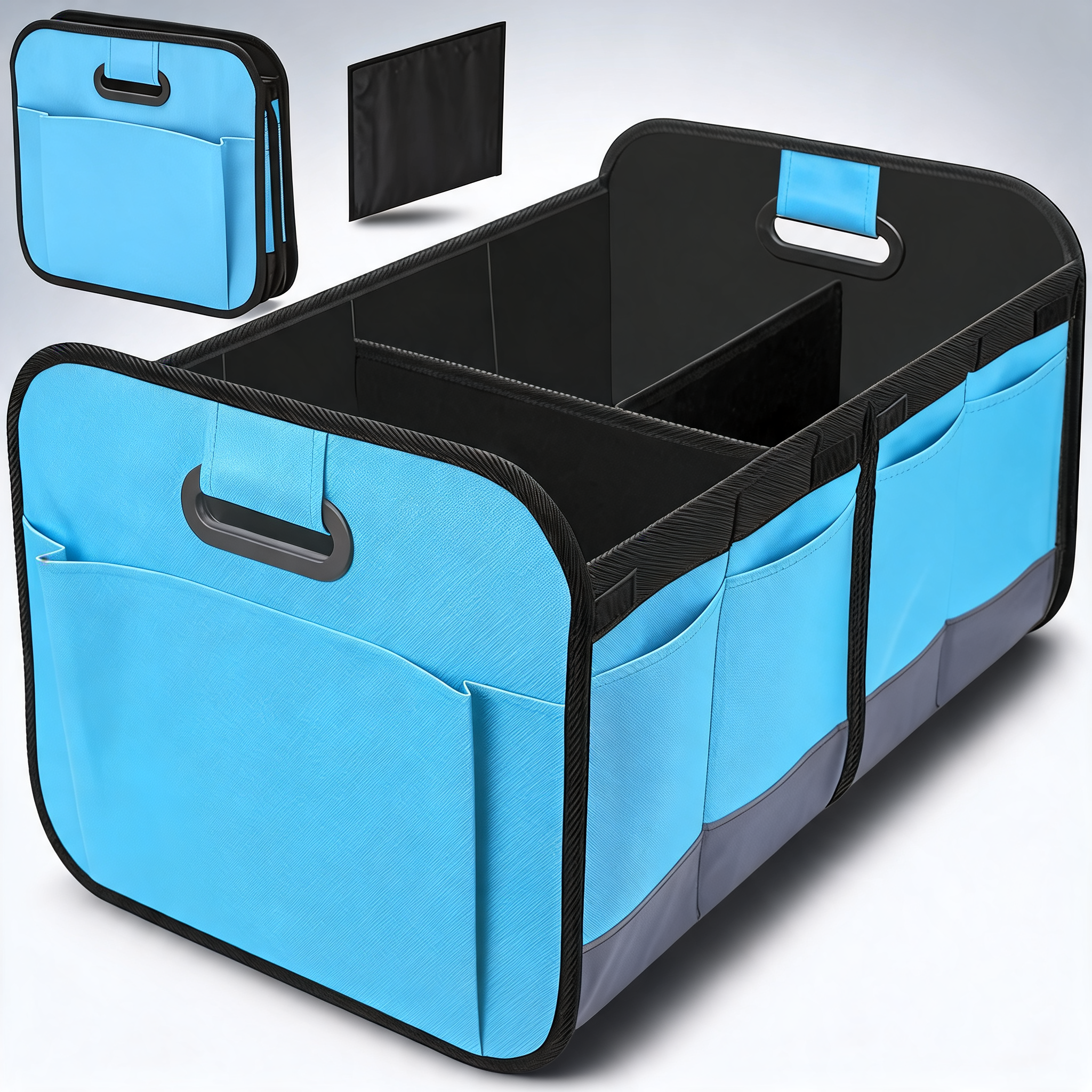 Heavy duty collapsible 65L waterproof car boot organiser storage box for SUV