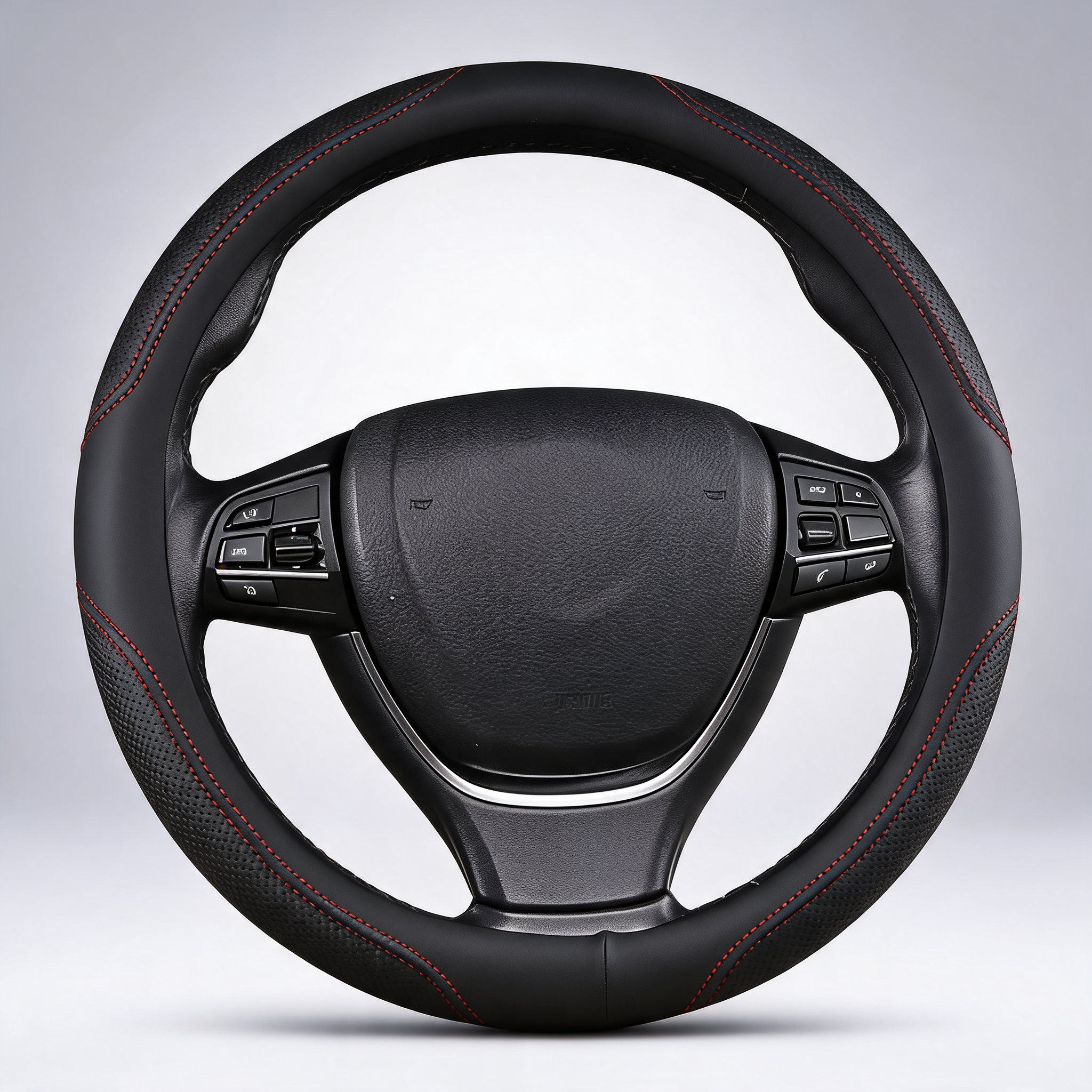 Universal 37-38cm PU leather car steering wheel cover, non-slip and breathable